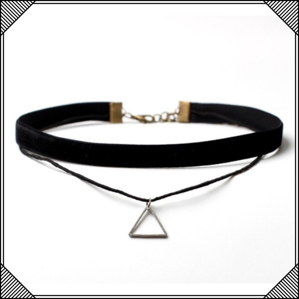 * Black Triangle Choker Necklace * Cute Illuminati